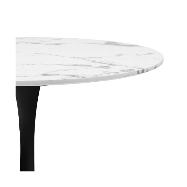 90cm Dining Table Marble Tulip Shape White&Black