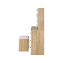 Dressing Table Stool Set With 10 Bulbs Mirror Wooden