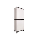 Outdoor Storage Cabinet Adjustable Lockable Tall Beige