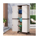 Outdoor Storage Cabinet Adjustable Lockable Tall Beige