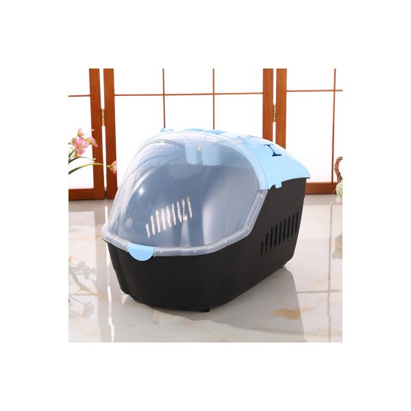 Small Portable Dog Cat Crate Carrier Cage Comfort With Mat Blue