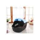Small Portable Dog Cat Crate Carrier Cage Comfort With Mat Blue