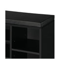 Shoe Bench 105cm with Leather Seat Black