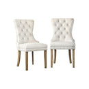 Velvet Dining Chair With French Tufted X2 Beige