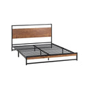 Metal Bed Frame Double Size Wooden
