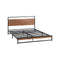 Metal Bed Frame Double Size Wooden