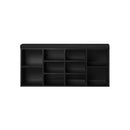 Shoe Bench 105cm with Leather Seat Black