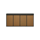 Shoe Bench 105cm with Leather Seat Black