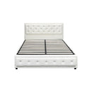 Double Bed Frame with Storage Space Gas Lift White