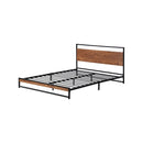Metal Bed Frame Double Size Wooden