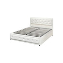 Double Bed Frame with Storage Space Gas Lift White