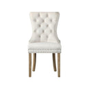 Velvet Dining Chair With French Tufted X2 Beige