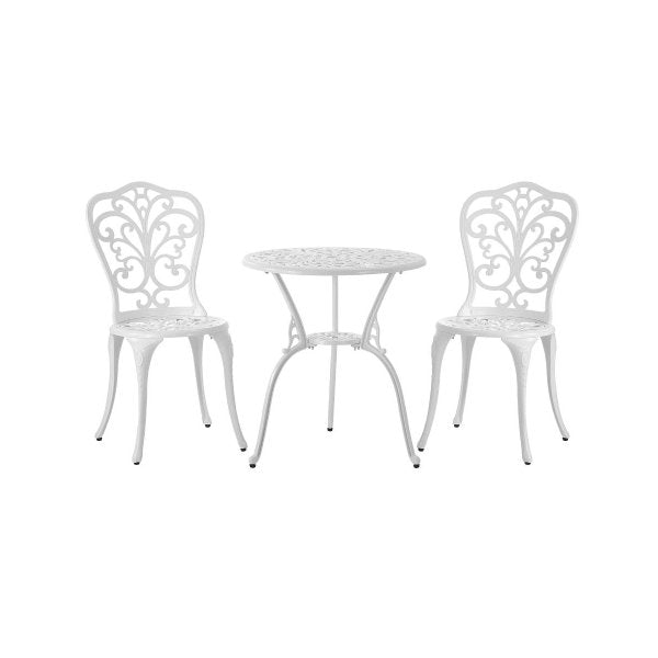 Bistro Outdoor Set Chairs Table 3PCS Cast Aluminium