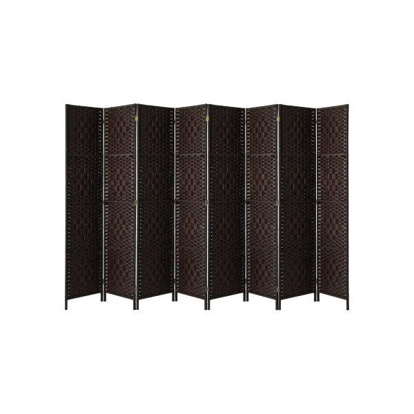 8 Panel Room Divider Privacy Screen Brown