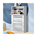 Shoe Storage Cabinet 3 Compartments with Rows White