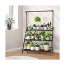 3 Tier Plant Stand Flower Pot Shelf Wooden Black