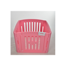 4 Panel Plastic Pet Foldable Fence Enclosure With Gate Pink