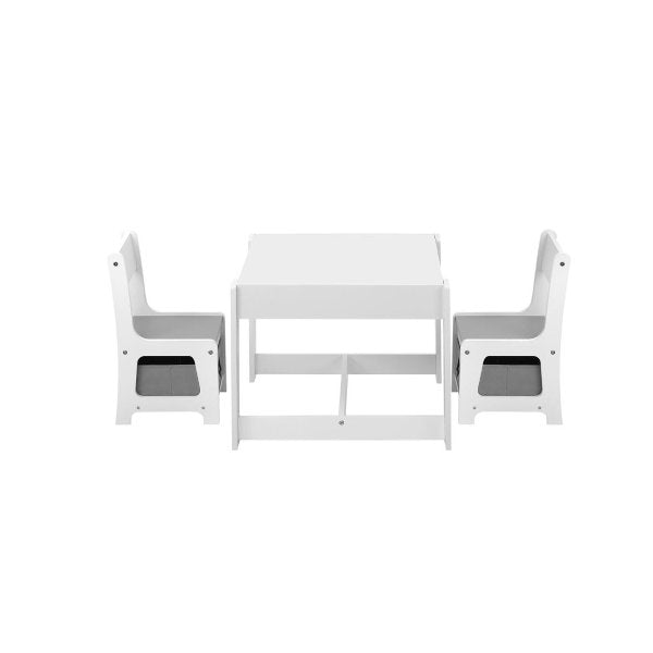 Kids Table and Chairs Set with Toys Storage Box Grey