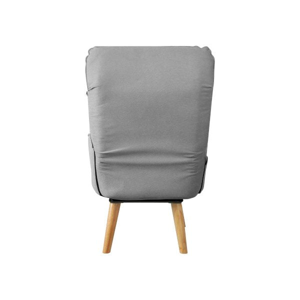 Armchair wit Stool 360° Swivel Seat Grey