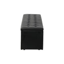 Storage Ottoman XL PU Leather Black