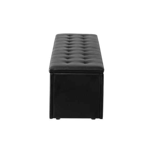 Storage Ottoman XL PU Leather Black