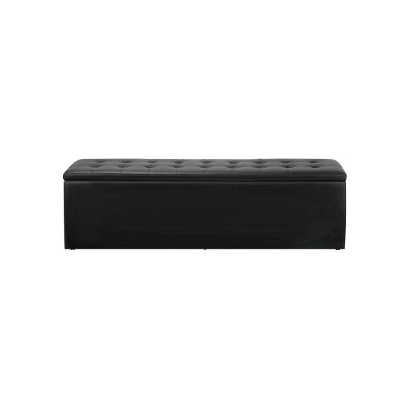 Storage Ottoman XL PU Leather Black