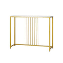 Console Table Marble Like Tabletop Steel Frame