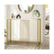 Console Table Marble Like Tabletop Steel Frame