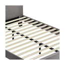 Bed Frame RGB LED Double Size Wooden Grey Fabric