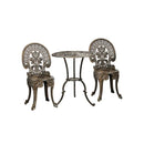Outdoor Set 3pcs Chair Table Cast Aluminium Bronze