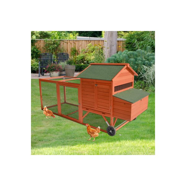 248 Cm Xl Chicken Rabbit Hutch Ferret Hen Guinea Pig House With Wheels