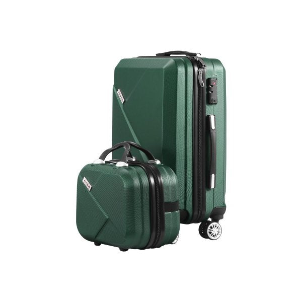 2PCS Luggage Set TSA Lock Hard Case Green