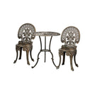 Outdoor Set 3pcs Chair Table Cast Aluminium Bronze