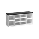 Shoe Bench 105cm with Leather Seat Black&White
