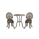 Outdoor Set 3pcs Chair Table Cast Aluminium Bronze