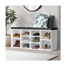 Shoe Bench 105cm with Leather Seat Black&White