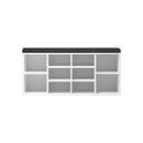 Shoe Bench 105cm with Leather Seat Black&White
