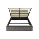 Queen Bed Frame with Storage Space Gas Lift Grey
