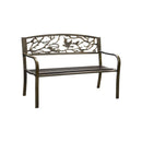 Garden Bench 3 Seater Bird Pattern Bronze