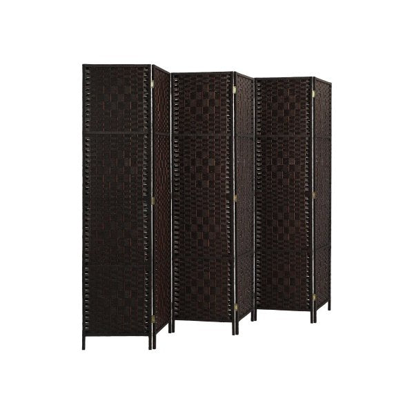 6 Panel Room Divider Privacy Screen Brown