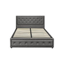 King Single Bed Frame with Storage Space Gas Lift Grey