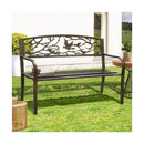 Garden Bench 3 Seater Bird Pattern Bronze