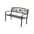 Garden Bench 3 Seater Bird Pattern Bronze