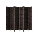 6 Panel Room Divider Privacy Screen Brown