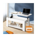 Coffee Table with Lift Up Top Storage Space Wooden White