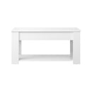 Coffee Table with Lift Up Top Storage Space Wooden White