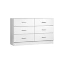 6 Chest of Drawers Aluminum Handles White
