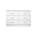 6 Chest of Drawers Aluminum Handles White