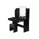 Dressing Table Stool Set With 10 Bulbs Mirror Black