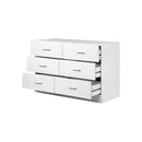 6 Chest of Drawers Aluminum Handles White